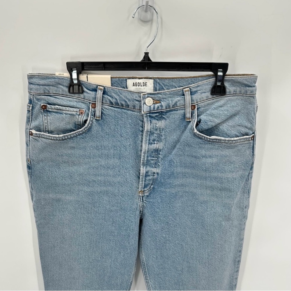 AGOLDE NWT Riley High Rise Straight Crop Denim Jean in Shiver // 31